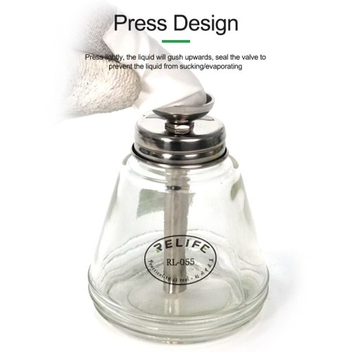 RELIFE RL-055 Glass Washing Water Bottle Copper Core Alcohol Bottle Metal Suction Pipe Pressing Type Automatic Water Bottle