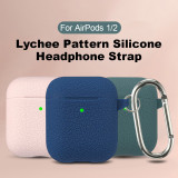 Lychee Pattern Case For Apple AirPods 1 2 Bluetooth Wireless Earphone Cover For AirPod 2 1 Charging Box Silicone Cases