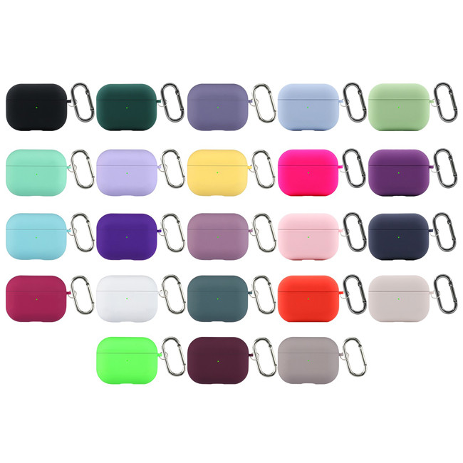 PC+TPU+Inner Flocking Shockproof Earphone Case for Apple Airpods 1 2 Headphone Keychain Protective Cover for airpods pro