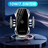 10W Wireless Charger A5 Infrared Sensor Automatic Clamping Fast Charging Phone Holder Mount Car Charger For iPhone Huawei Samsung