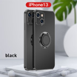 Luxury Plating Magnetic Car Ring Phone Case For iPhone 14 13 12 11Pro Max XS Max XR X 7 8 Plus Soft Bracket Holder Shockproof Cover