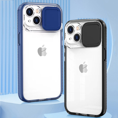 Slide Lens Window Protection Phone Case For iPhone 14 13 12 11 Pro Max XS Max XR X 7 8 Plus Clear Soft Shockproof Bumper Back Cover