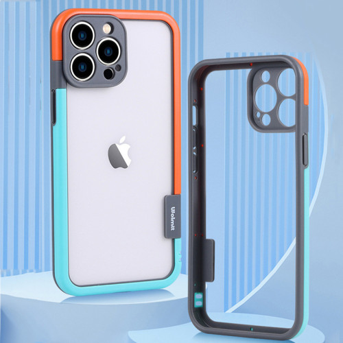 Transparent Color Contrast Bumper Phone Case For iPhone 13 12 11Pro Max XR XS Max X 7 8 Plus Soft Clear PC Shockproof Back Cover