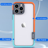 Transparent Color Contrast Bumper Phone Case For iPhone 13 12 11Pro Max XR XS Max X 7 8 Plus Soft Clear PC Shockproof Back Cover