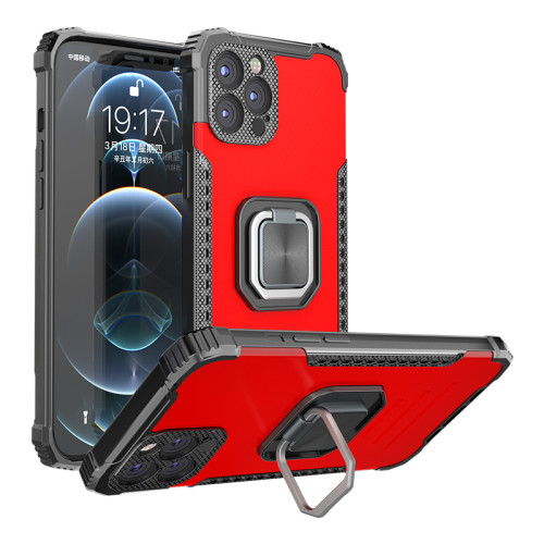 Shockproof Armor Bumper Anti-Shock Phone Case For iPhone13 12 11 Pro Max XR XS Max X 7 8 Plus 12 13Mini Magnetic Car Ring Stand Back Cover