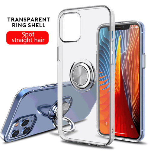 Magnetic Ring Holder Stand Phone Case For iPhone 14 13 12 Pro Max XR XS Max X 7 8 Plus Transparent Soft TPU Back Cover