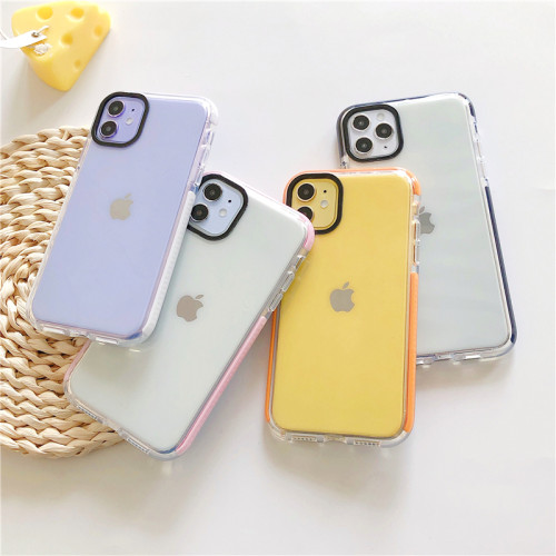 Cute Clear Shockproof Frame Case for iPhone13 12 Mini 11 Pro Max SE 2020 7 8 Plus X XR XS Cover Soft Silicon TPU Protective Shell