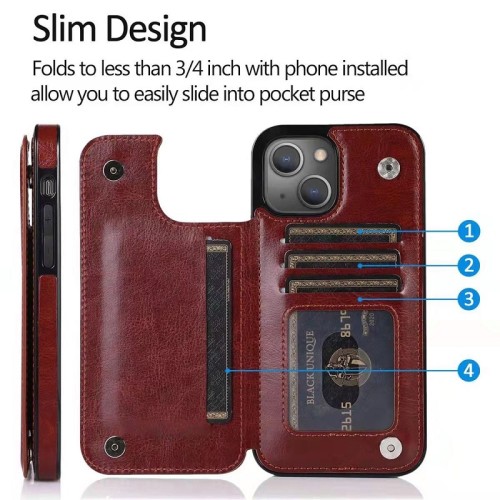 Multifunctional Leather Protective Cover For iPhone 13 12 Mini 11 Pro Max X XR XS Max 7 8 6 S Plus SE2 All-inclusive Card Case