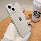 Luxury Candy Silicone Frame Shockproof Thin Case for iPhone 11 12 13 14 Pro Max Mini XR X XS 7 8 Plus SE 2020 Clear Hard Cover