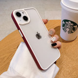 Luxury Candy Silicone Frame Shockproof Thin Case for iPhone 11 12 13 14 Pro Max Mini XR X XS 7 8 Plus SE 2020 Clear Hard Cover