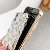 Electroplated Phone Case for iPhone 11 12 13 14 Pro Max X XS XR 6S 7 8 Plus SE Case Lingge Grid Pattern Soft TPU Cover