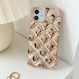Electroplated Phone Case for iPhone 11 12 13 14 Pro Max X XS XR 6S 7 8 Plus SE Case Lingge Grid Pattern Soft TPU Cover