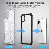 Honeycomb Transparent Case for iPhone 14 13 12 11 Pro Max Mini Xr X XS Airbag Heavy Duty Shockproof Armor Hard PC Cover