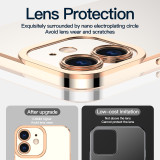 Luxury Plating Square Case for iPhone 14 13 12 Pro Max XS XR X S 11 8 7 Plus Camera Lens Protect Silicone Soft Cover