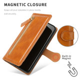 Zipper Leather Card Slot Flip Case for Samsung S21 Ultra S 21 Plus 5G Luxury Cover Coque for Samsung Galaxy S21 Etui A12 A52 A72