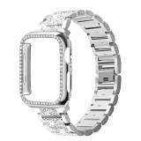 Case+Bling strap for Apple Watch band 40mm 44mm 41mm 45mm 38mm 42mm Diamond Metal bracelet for iWatch series 3 4 5 6 se 7 band