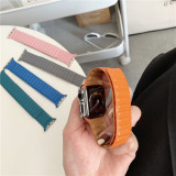 Leather Link strap for Apple watch band 45mm 44mm 40mm 41mm 42mm 38mm original Magnetic Loop bracelet for iWatch Series 3 5 4 SE 6 7