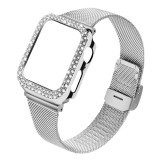 Stainless Steel Mesh Strap for Apple Watch Band 41mm 45mm 40mm 44mm Bling Crystal Diamond Case for iWatch 7 6 5 4 SE Bracelet