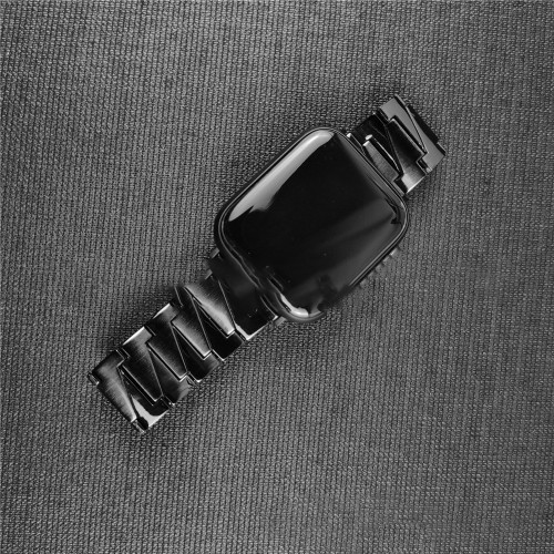 Luxury Stainless Steel Strap for Apple Watch 7 6 5 4 3 2 1 SE Band for iWatch 38mm 40mm 41mm 42mm 44mm 45mm Easy Hand Adjust Length Bracelet