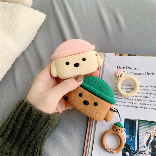 For AirPods Pro Case Cute Cartoon Teddy Dog Puppy Wireless Earphone Cover for Apple Airpods 3 3D Bulldog Couple Charging Box