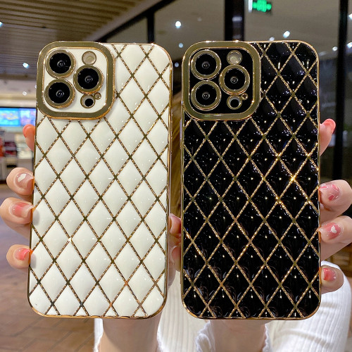 Luxury Electroplated Geometric Phone Case For iPhone 13 Pro Max 11 12 Pro Max X XR XS Max 7 8 Plus Camera Protection Soft Cover