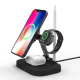 15W 4 In 1 For Magsafe Wireless Chargers For iPhone 12 Apple For Apple Watch Pencil Airpods Magnetic Wireless Charging Foldable