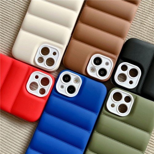 Luxury Soft Down Jacket Phone Case For iPhone 11 12 13 Pro Max XS X XR 7 8 Plus Silicone Bumper Back Cases Cover