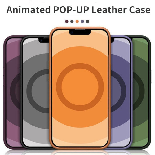 With Original Color Animation Leather Case for iPhone 13 13Promax 13Pro 13Mini for Magsafe Magnetic Adsorption Wireless Charging