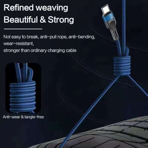 Type C USB Cable 5A Fast Charging Charger Type C Wire Cord For Samsung Xiaomi Redmi Huawei Android Mobile Phone Data Cable 2M