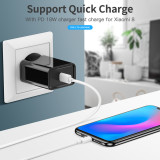 USB C to USB Type C Cable For MacBook Pro Quick Charge 3.0 PD 60W 3A Fast Charging For Samsung Xiaomi mi 10 Charge Cable 1/2M