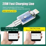 USB C To PD 20W Fast Charging Cable For iPhone 11 12 13 Pro Max mini XR XS MAX X 7 8 Plus SE Charger Cable Data Line Accessories
