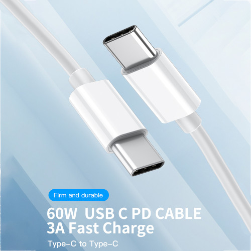 USB C to USB Type C Cable For MacBook Pro Quick Charge 3.0 PD 60W 3A Fast Charging For Samsung Xiaomi mi 10 Charge Cable 1/2M