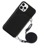 Lanyard Necklace Chain Leather Phone Case for iPhone 14 13 11 Pro Max 12 Mini XR XS Max 7 8 Plus Strap Cord Rope With Wallet Cover