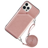 Lanyard Necklace Chain Leather Phone Case for iPhone 14 13 11 Pro Max 12 Mini XR XS Max 7 8 Plus Strap Cord Rope With Wallet Cover