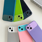 2 in 1 Fashion Contrast Color Lens Phone Case For iPhone 11 12 13 14 Pro Max 13Pro Liquid Silicone Soft Protection 13 Back Cover