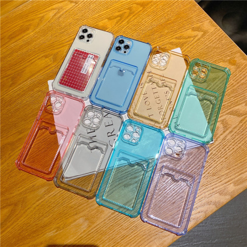Shockproof Clear Wallet Card Pocket Holder Case for IPhone 13 14 Pro Max 12 Mini 11 XS XR X 8 7 Plus SE 2022 IPone 13Pro Cover