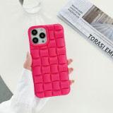 Candy Color Cubes Woven Pattern Phone Case For iPhone 14 13 12 11 Pro Xs Max Xr X 7 8 Puls SE 2 Soft Silicone Cover Coque