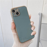 Luxury Plating Square Phone Case For iPhone 14 13 12 11 Pro Max 6 6S 7 8 Plus X XR XS Max SE 2 Gold Plated Soft Electroplated Cover