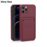 Card Slot Wallet Phone Case for iphone 14 13 12 pro max soft Silicone case Fine hole full cover on for iphone 13 12 mini case
