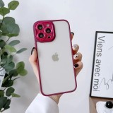 Plating Lens Protection Bumper Phone Case for iPhone 14 13 12 11 Pro Max Xr Xsmax X 7 8 Plus Transparent Soft Tpu Bling Back Cover