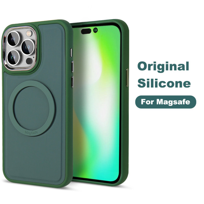 For Magsafe Magnetic Wireless Charging Silicone Phone Case For iPhone 14 Pro Max 13 12 11 Camera Protection Shockproof Cover
