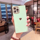 Soft Square Love Heat Phone Case For IPhone 12 11 13 Pro Max Mini X XR XS Max 7 8 Plus SE 2020 Electroplated Bumper Back Cover