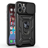 Armor Slide Camera Protection Phone Case For iPhone 14 13 12 11 Pro Max XR XS Max 7 8 Plus Magnetic Ring Holder Shockproof Cover