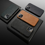 Genuine Leather Phone Case For iPhone 13 12 11Pro Max XR X XS Max 7 8 Plus 12 Mini 11Pro SE 2020 Soft Leather Solid Color Cover