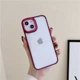 3 in 1 Acrylic Plating Silicone Transparent Case On For iPhone 14 13 12 11 Pro Max XS XR 7 8 Plus SE 3 2 Square Frame Back Cover