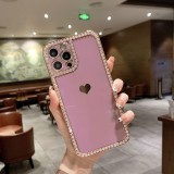 Luxury Love Heart Bling Rhinestone Phone Case For iPhone 12 11 13 14 Pro Max X XR XS Max 7 8 Plus SE 2020 Bumper Back Cover