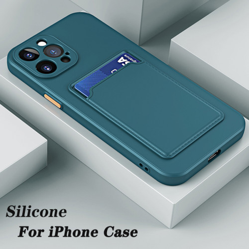 For iPhone 13 Soft Card Bag Wallet Phone Case For iPhone 14 plus pro 12 11 Pro Max XR XS Max X 14pro max Silicone Back Cover