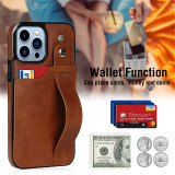 Business Wristband Card Slot PU Leather Phone Case for iPhone 13 11 12 Pro Max XR X XS 7 8 Plus Silicone Shockproof Back Cover