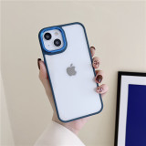 3 in 1 Acrylic Plating Silicone Transparent Case On For iPhone 14 13 12 11 Pro Max XS XR 7 8 Plus SE 3 2 Square Frame Back Cover