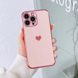 Phone Case For iPhone 14 13 12 11 Pro XS Max X XR 7 8 Plus 12Mini SE2 Soft Electroplated Love Heart Shockproof Bumper Phone Case
